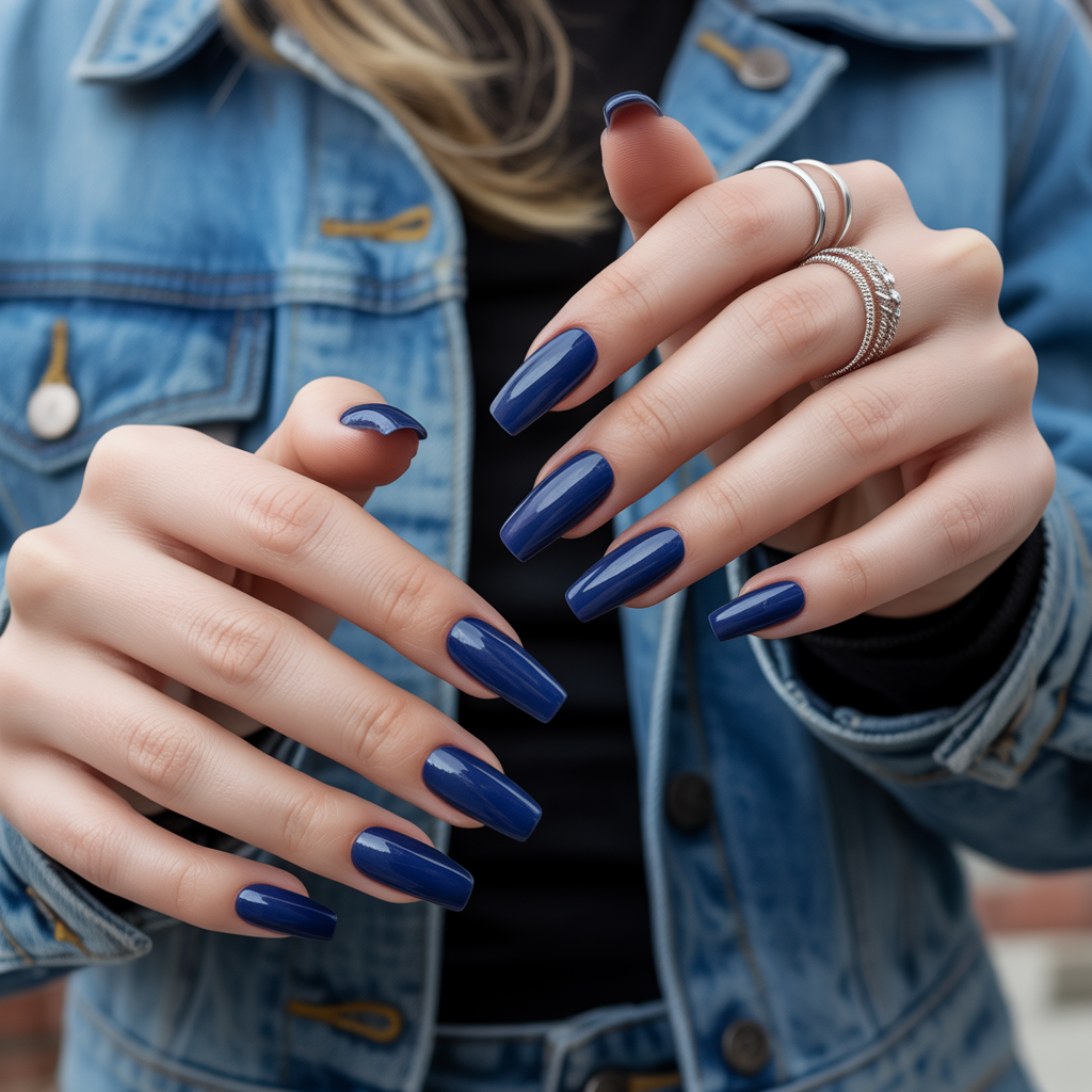 25 Trendy Dark Fall Nails Ideas You’ll Love This Autumn 2 Navy Nights