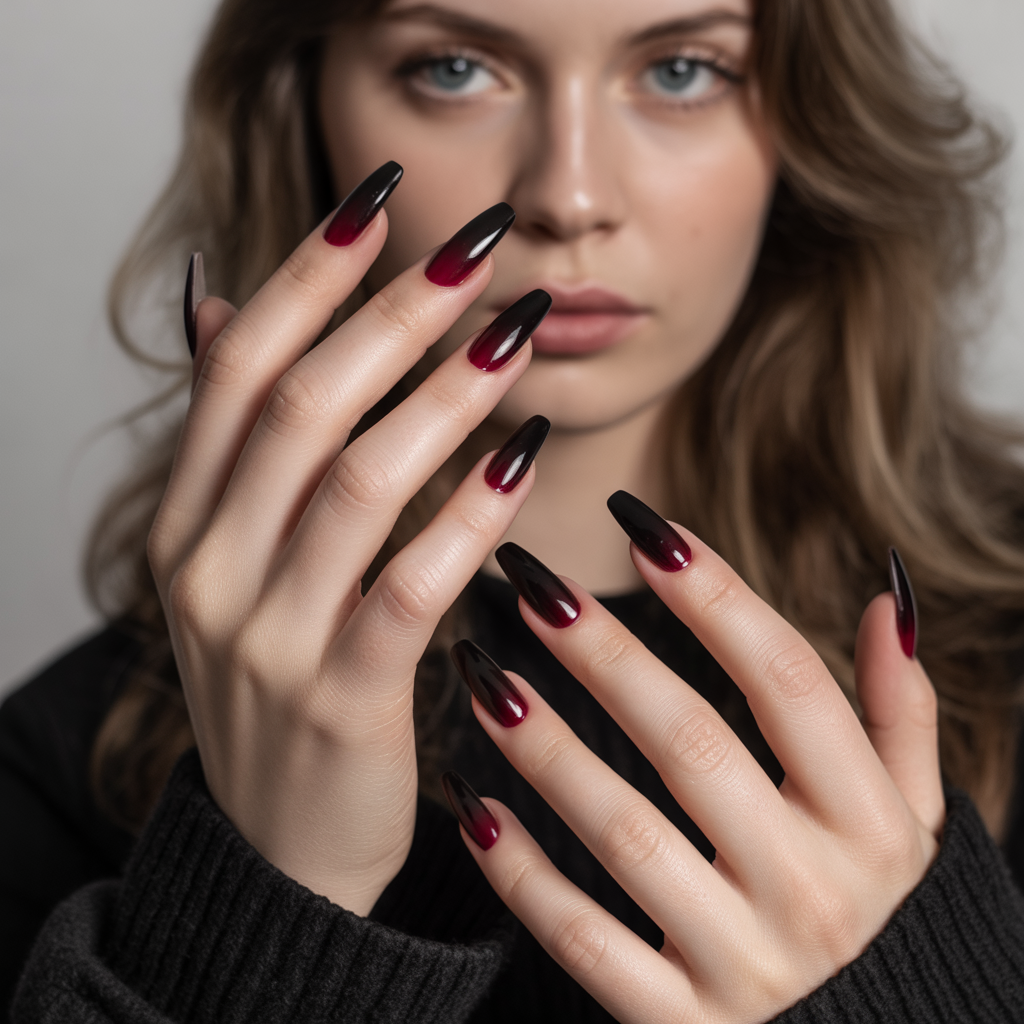 25 Trendy Dark Fall Nails Ideas You’ll Love This Autumn 9 Ombre Effects
