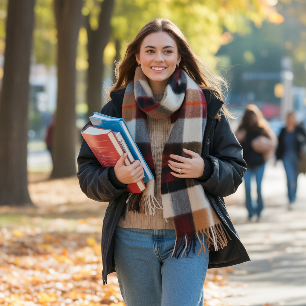 Stylish Fall Outfit Ideas for College Students to Try 12 Oversized scarves with layered basics