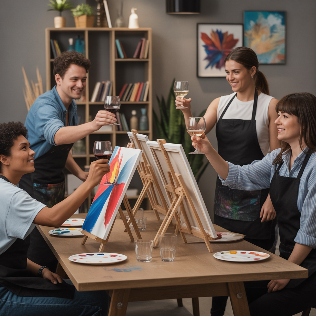 20 Best Double Date Ideas for Fun, Romance & Connection 19 Paint and Sip Night