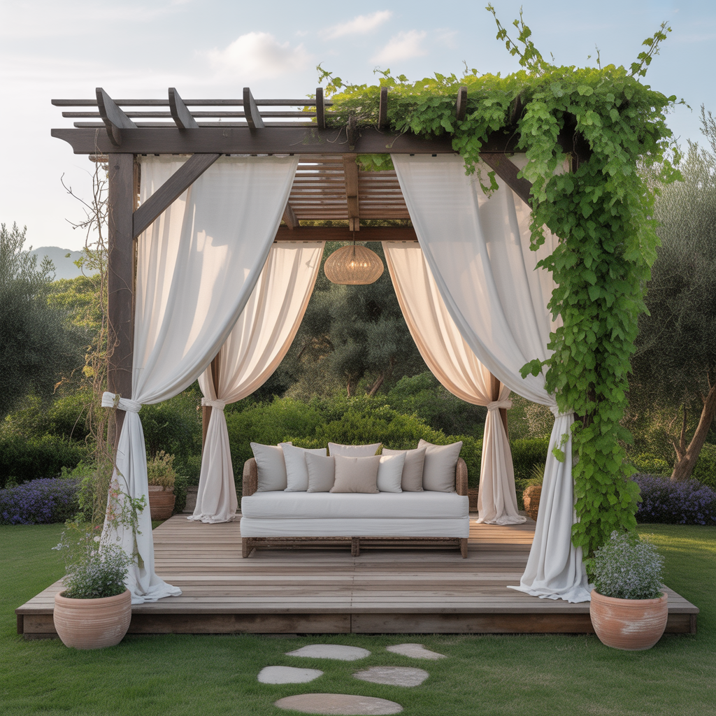Pergola with Curtains