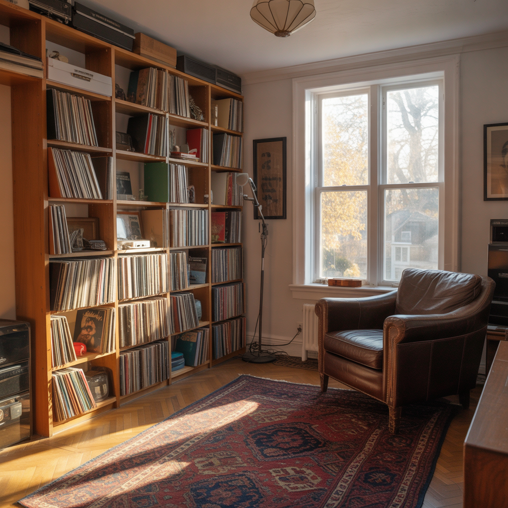 21 Outstanding Cozy Music Room Ideas for Comfort and Creativity 18 Record Collections