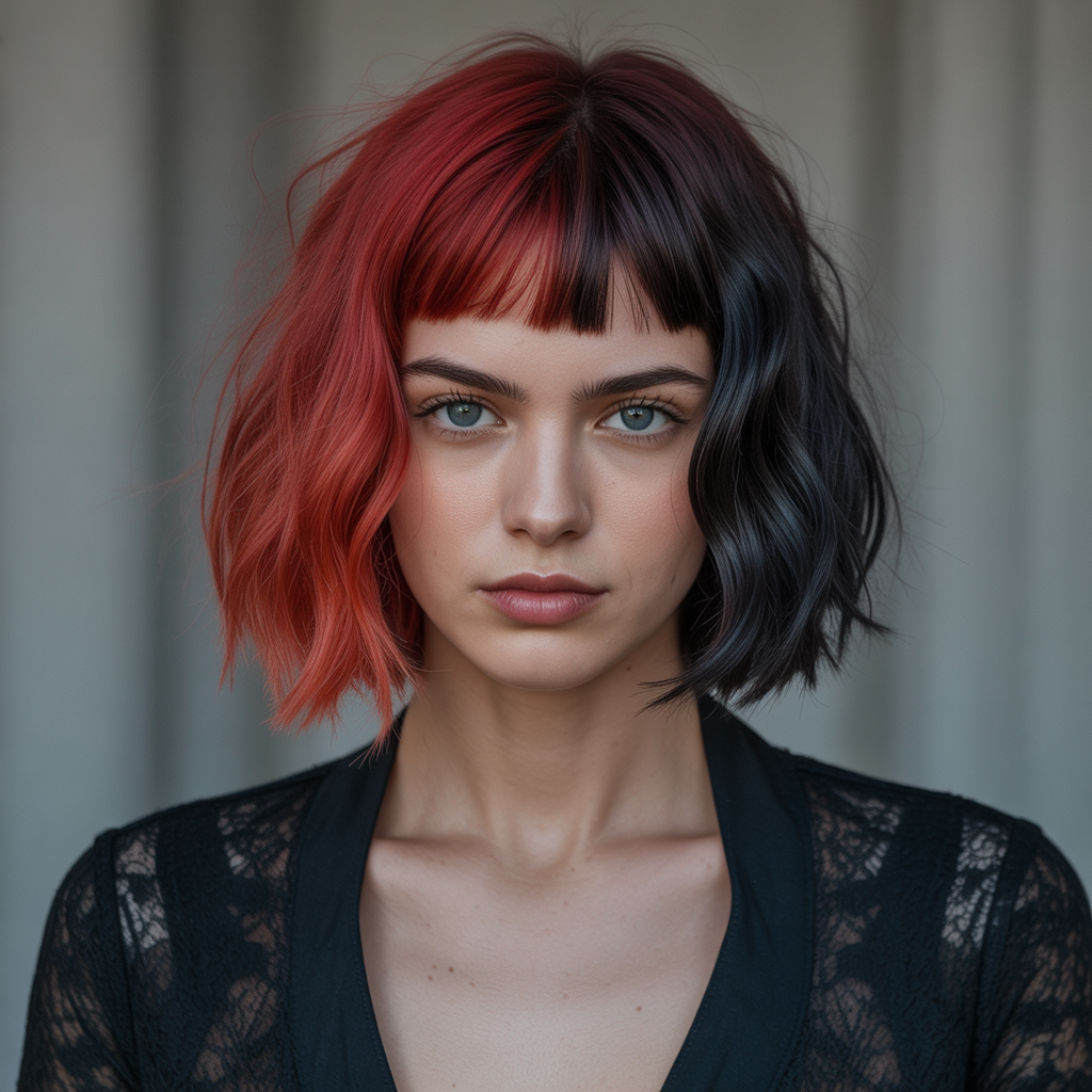 20 Stunning Ideas about Gemini Hair Styles to Try This Year 3 Red and Black Fierce Contrast