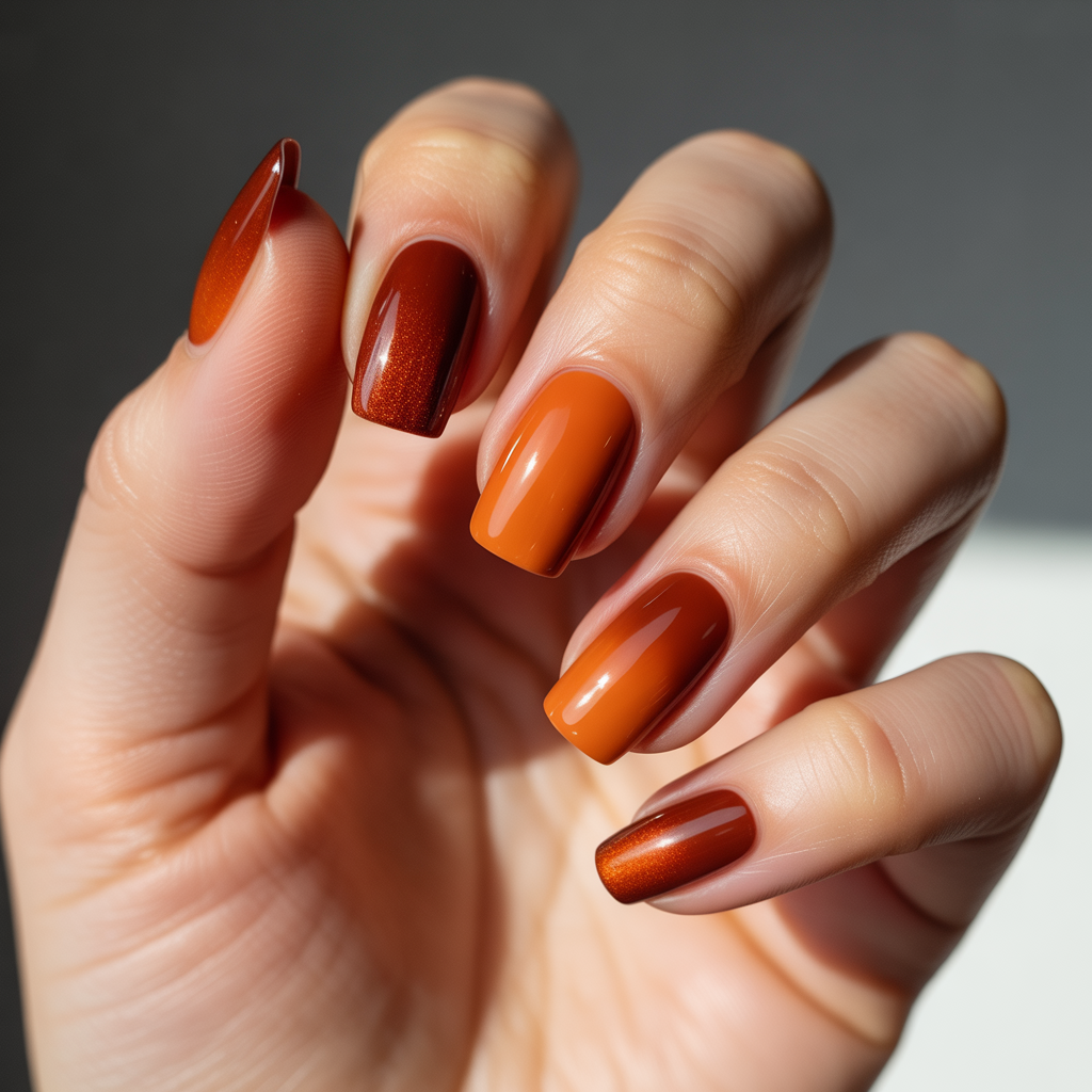 25 Best Cute Nails for Fall You’ll Want This Season 23 Rust Gradient Nails