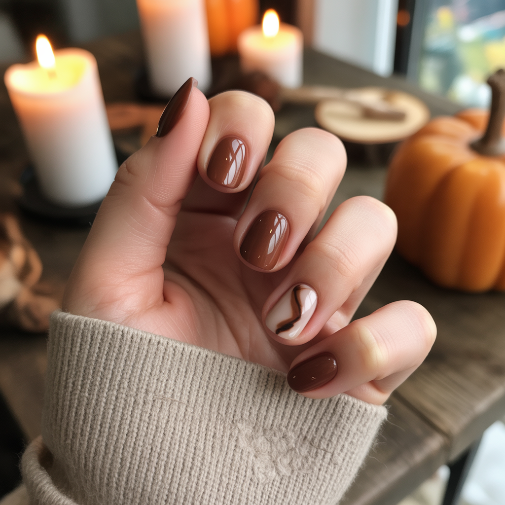 25 Best Cute Fall Nails You’ll Want to Try This Season 12 Rustic Brown Nails