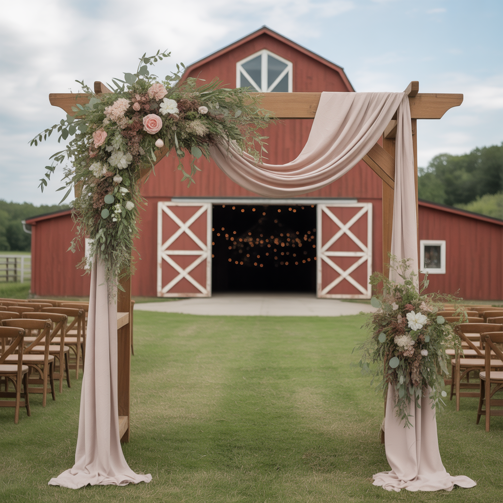 20 Stunning Barn Wedding Ideas for a Rustic Celebration 6 Rustic Ceremony Arch