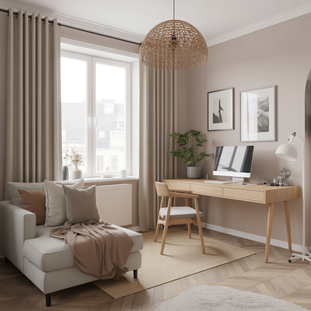 25 Inspiring Living Room Office Ideas for Stylish Workspaces 15 Scandinavian Simplicity