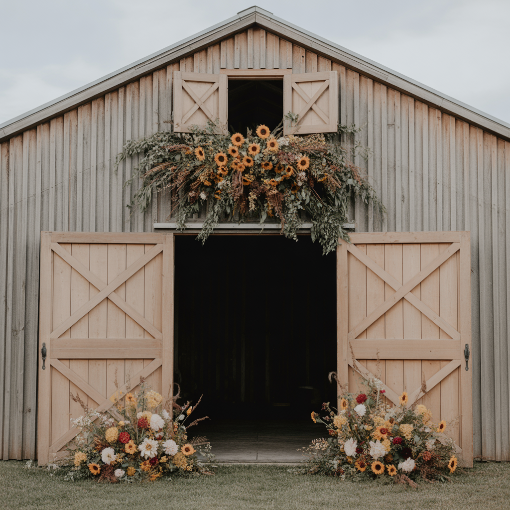 20 Stunning Barn Wedding Ideas for a Rustic Celebration 4 Seasonal Floral Arrangements