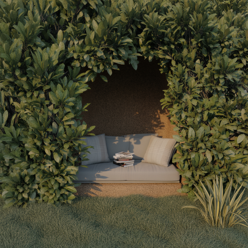 Secret Reading Nook in Shrubs