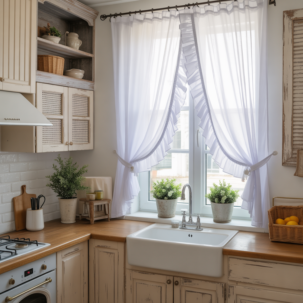 Shabby Chic Ruffled Curtains