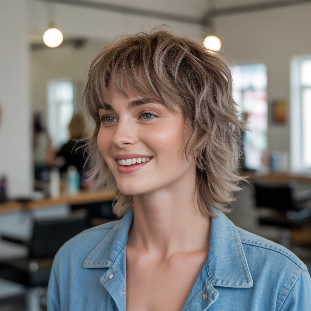 18 Amazing Ideas of Shaggy Wolf Cut with Bangs: Trendy Styles & Hair Inspiration 22 shaggy wolf cut with bangs