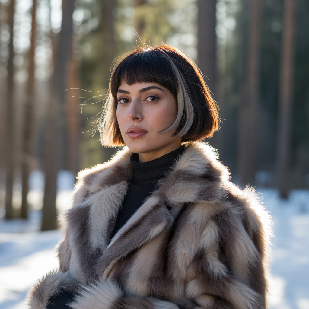 Short Wolf Cut with Curtain Bangs for Thick Hair