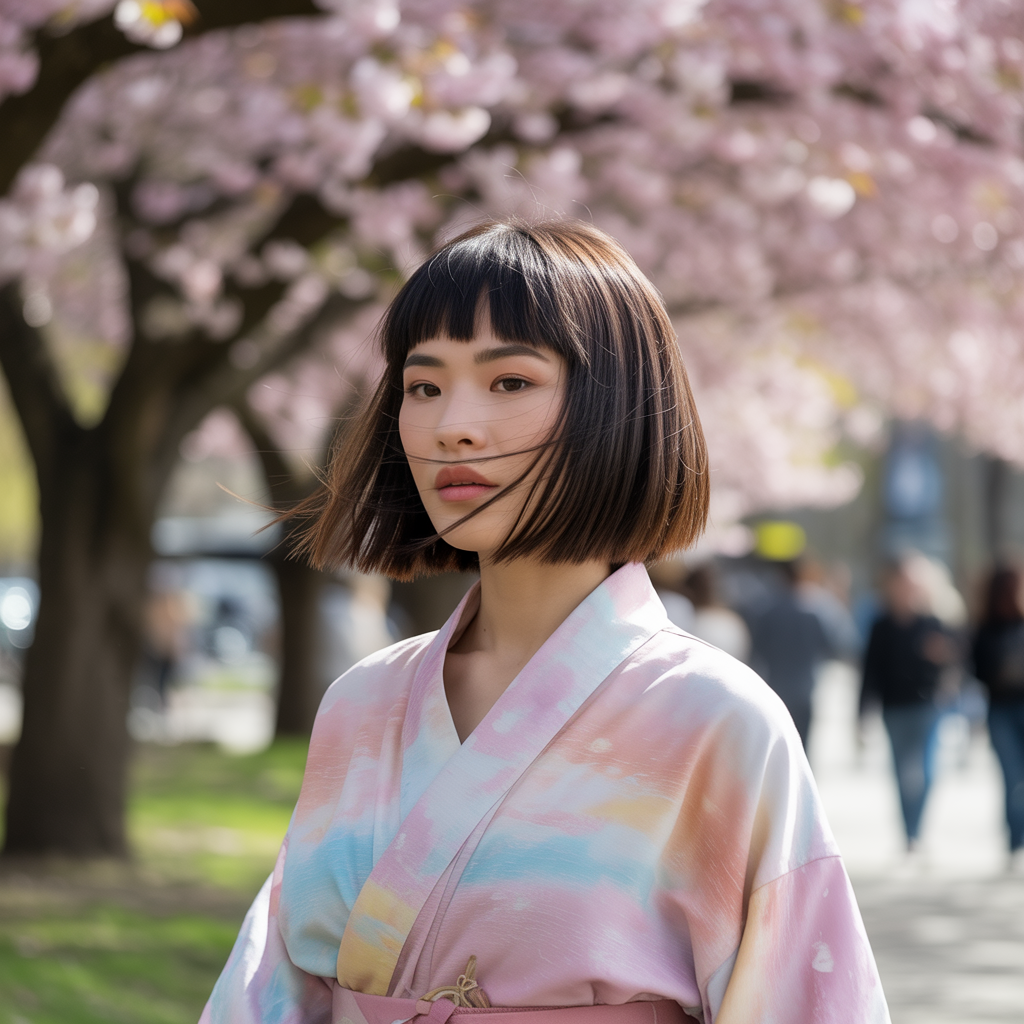 Short Wolf Cut with Feathered Curtain Bangs