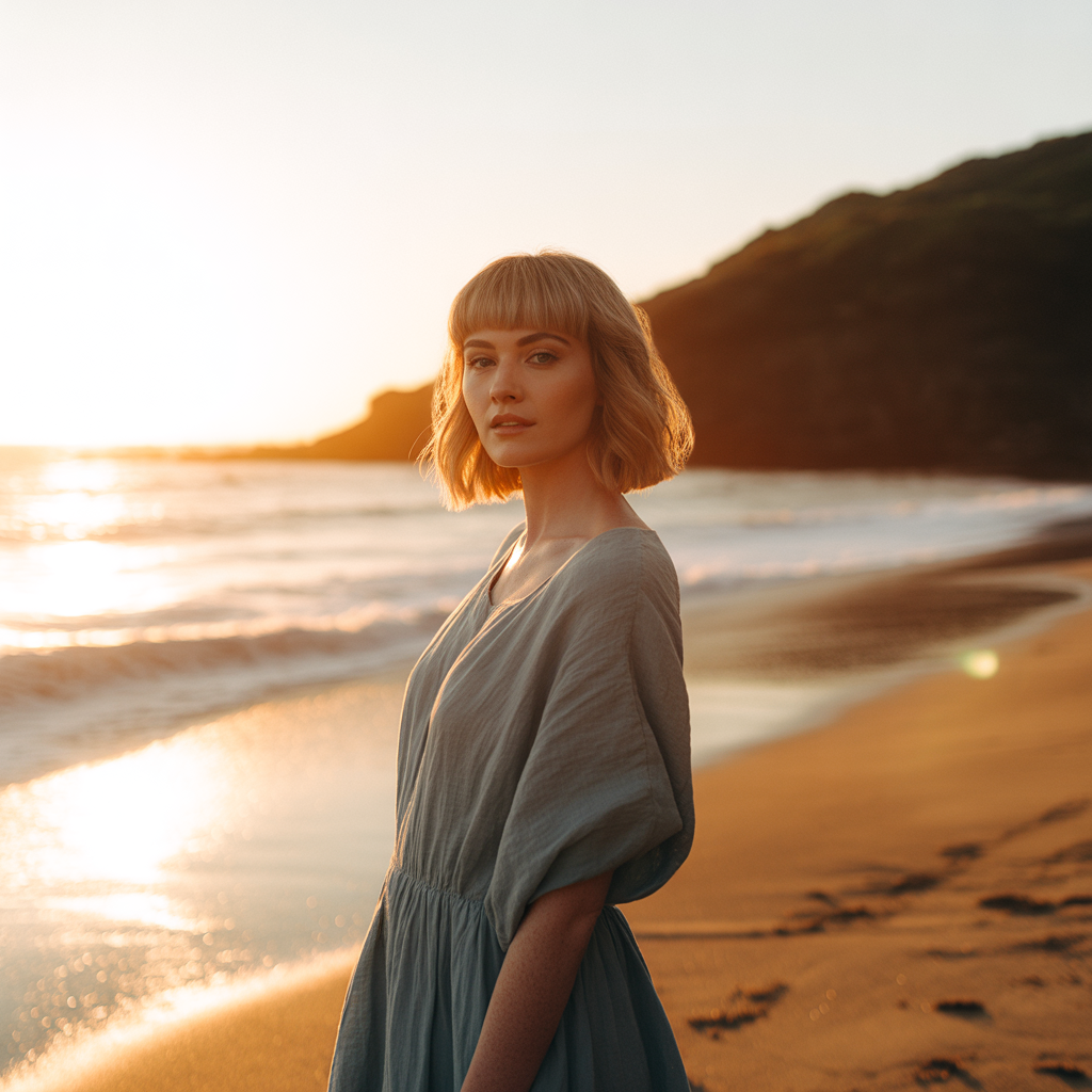 Short Wolf Cut with Long Curtain Bangs