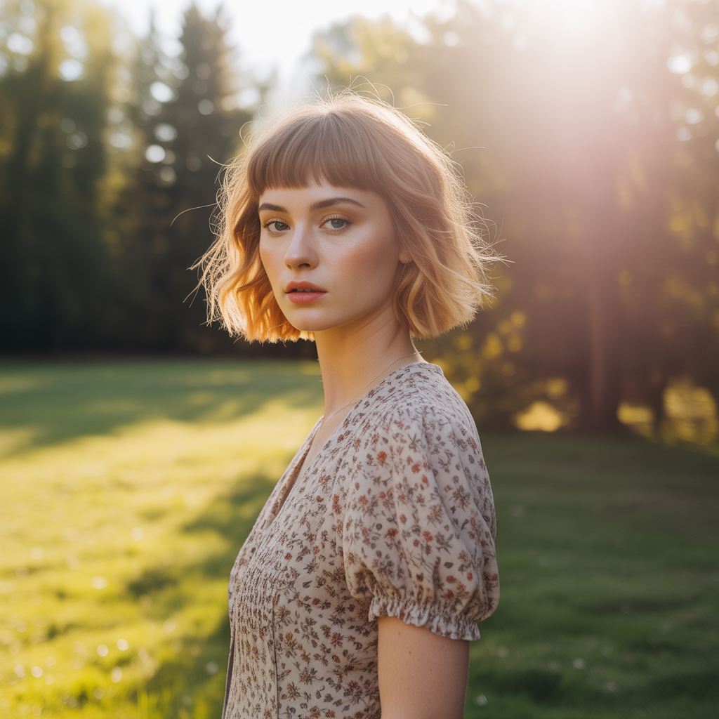 Short Wolf Cut with Micro Curtain Bangs