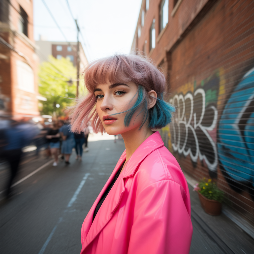 Short Wolf Cut with Side-Swept Curtain Bangs