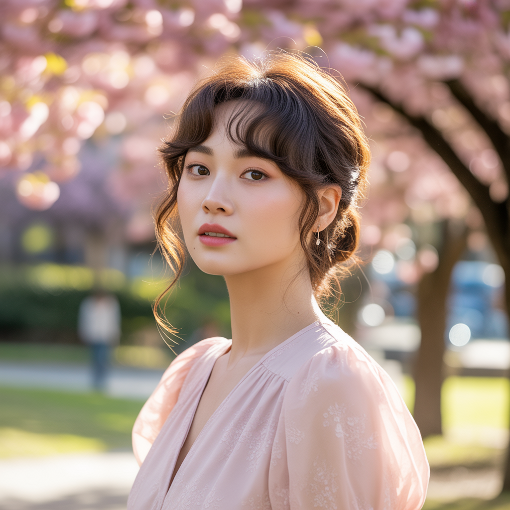 Side-Swept Bangs with Soft Curls