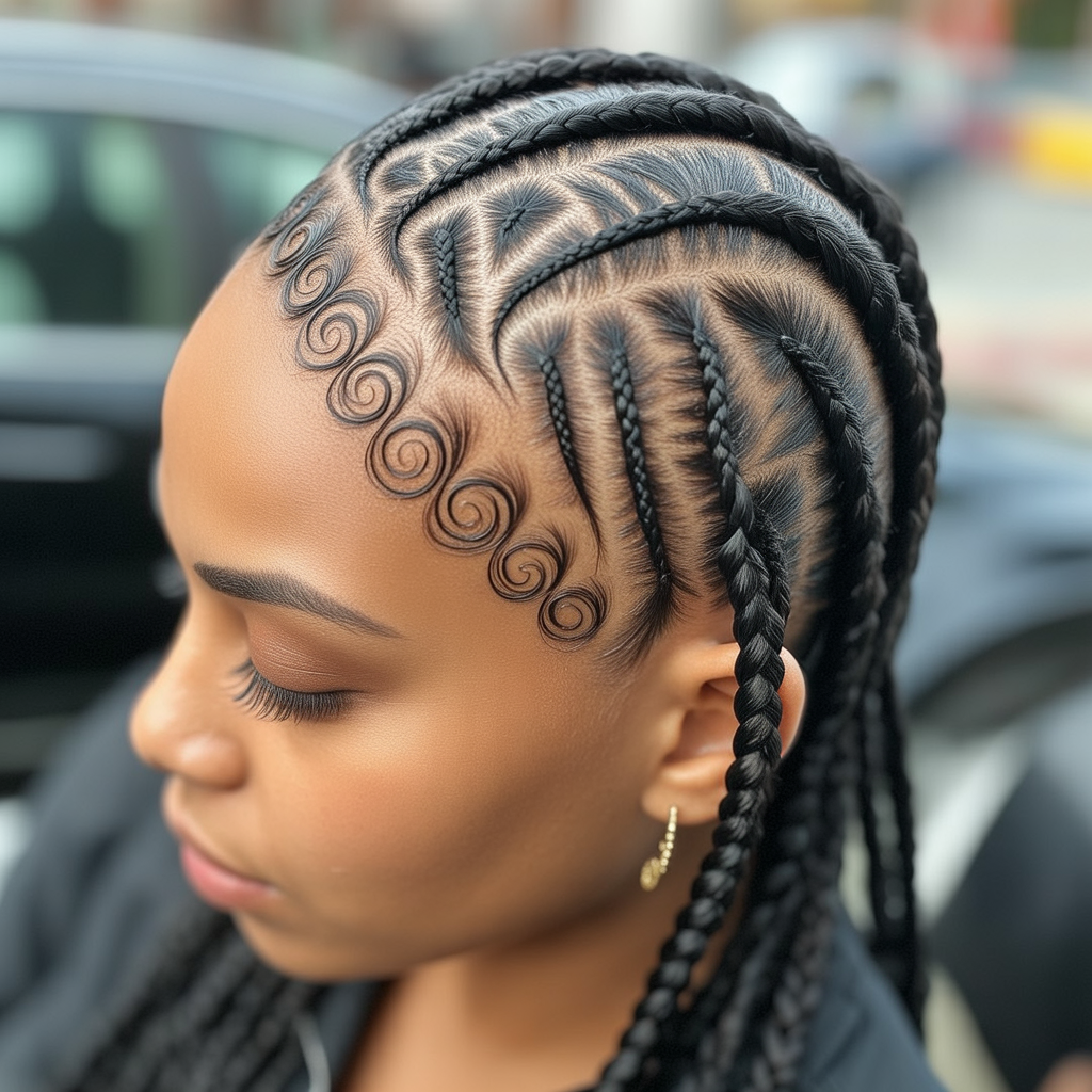 Small swirl braids