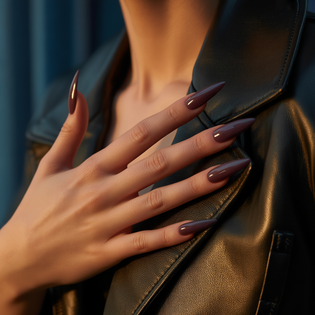 25 Trendy Dark Fall Nails Ideas You’ll Love This Autumn 12 Stiletto Shape Drama