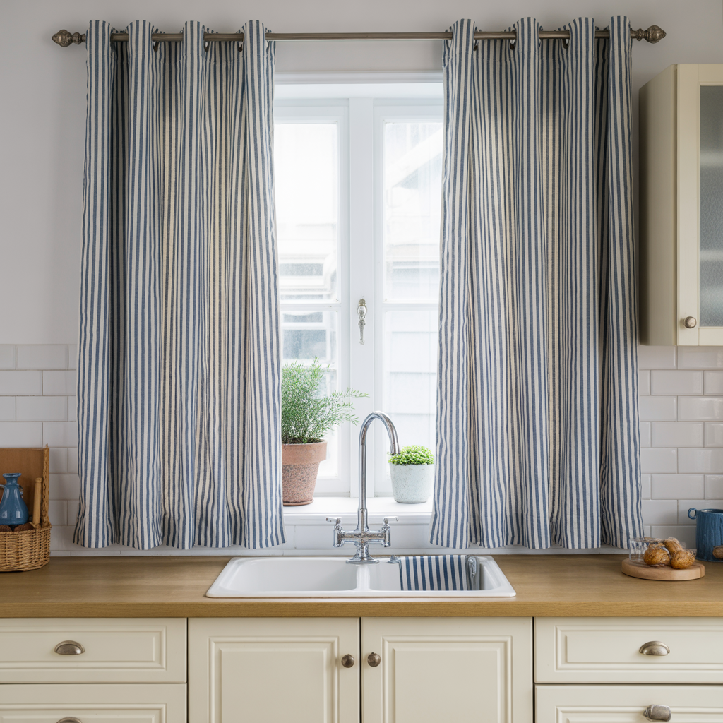Striped Curtains for Coastal Vibes