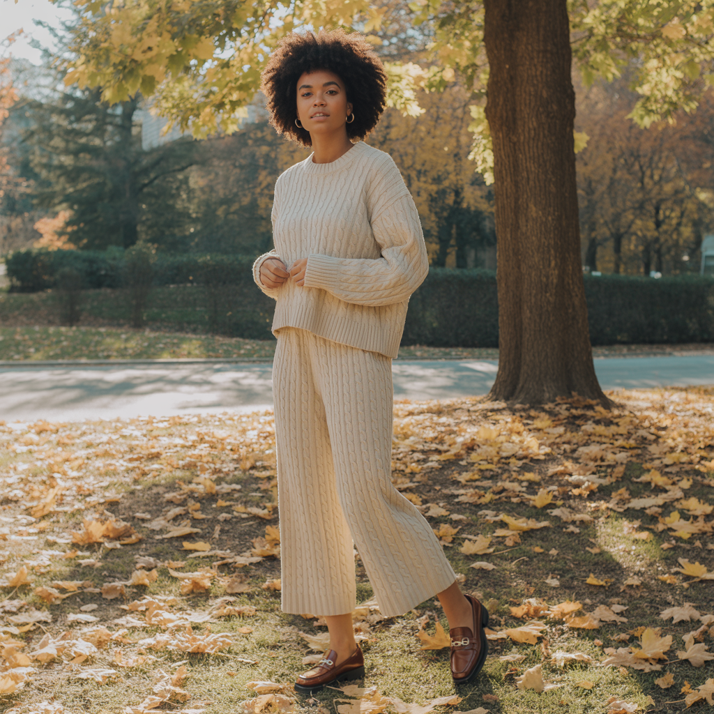 20 Chic and Comfortable Ideas About Fall Outfits for Women 16 Sweater Set with Loafers