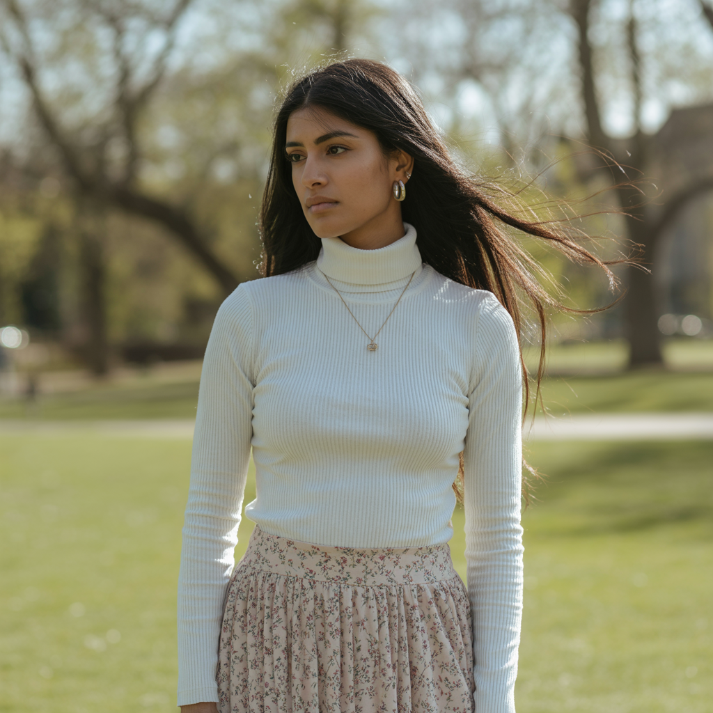 20 Chic and Comfortable Ideas About Fall Outfits for Women 6 Turtleneck with Midi Skirt