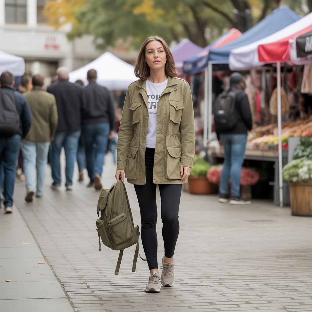 25 Trendy Ideas About Early Fall Outfits for Every Occasion 21 Utility Jacket with Leggings
