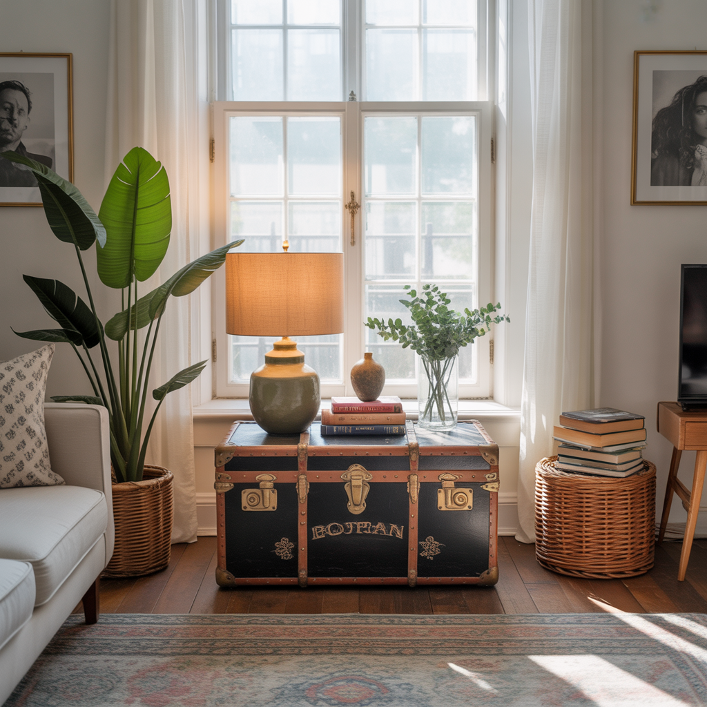 Vintage Trunk Under the Window