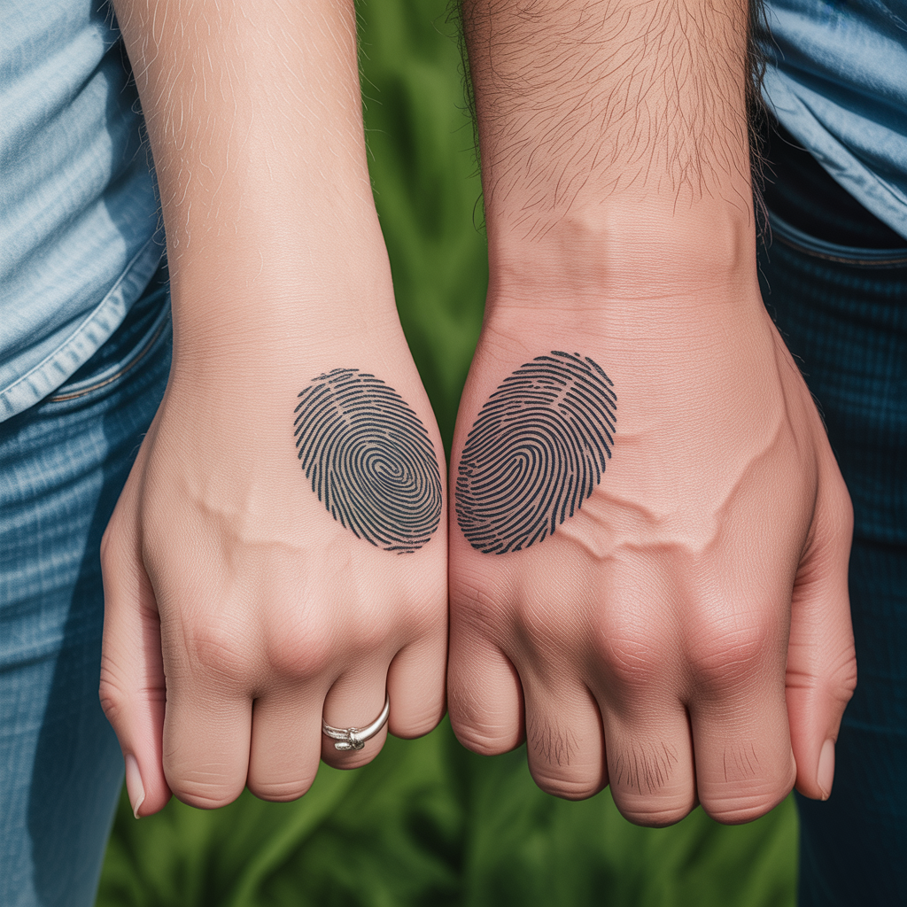 22 Couple Tattoo Ideas to Celebrate Love and Connection 16 Fingerprint Tattoos