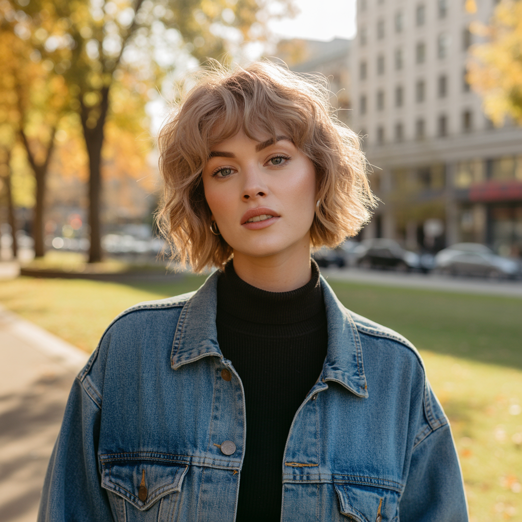 18 Best Wolf Cut with Curtain Bangs: A Modern Hairstyle Worth Trying 11 Wolf Cut with Textured Curtain Bangs