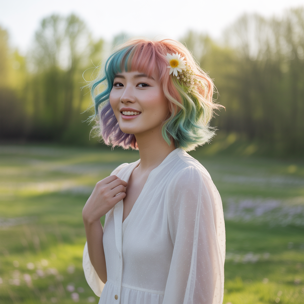 22 Best Wolf Cut Without Bangs Ideas for Every Hair Type 22 Colored Wolf Cut Without Bangs