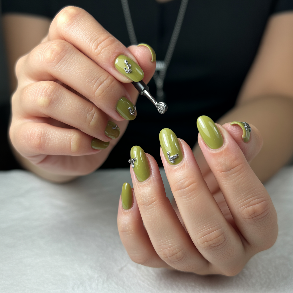 Amazing Early Fall Nails: 17 Chic Colors & Designs for Autumn 4 Olive Green Charm