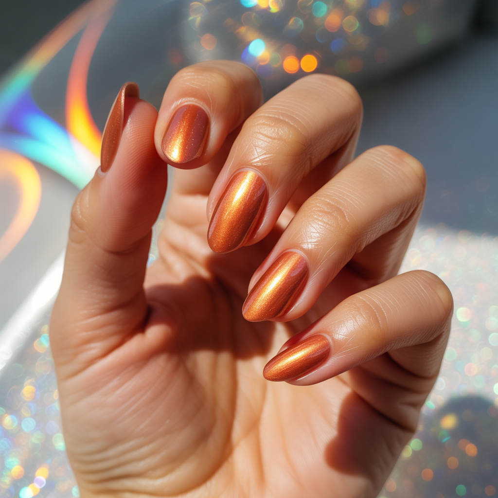 20 Amazing Fall Nails Ideas Autumn Trends You’ll Love This Season 11 Copper Metallic Shine