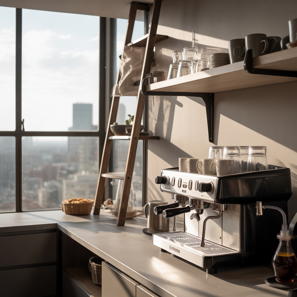 25 Best Coffee Bar for Small Spaces Ideas You’ll Love 17 Ladder Shelf Coffee Bar