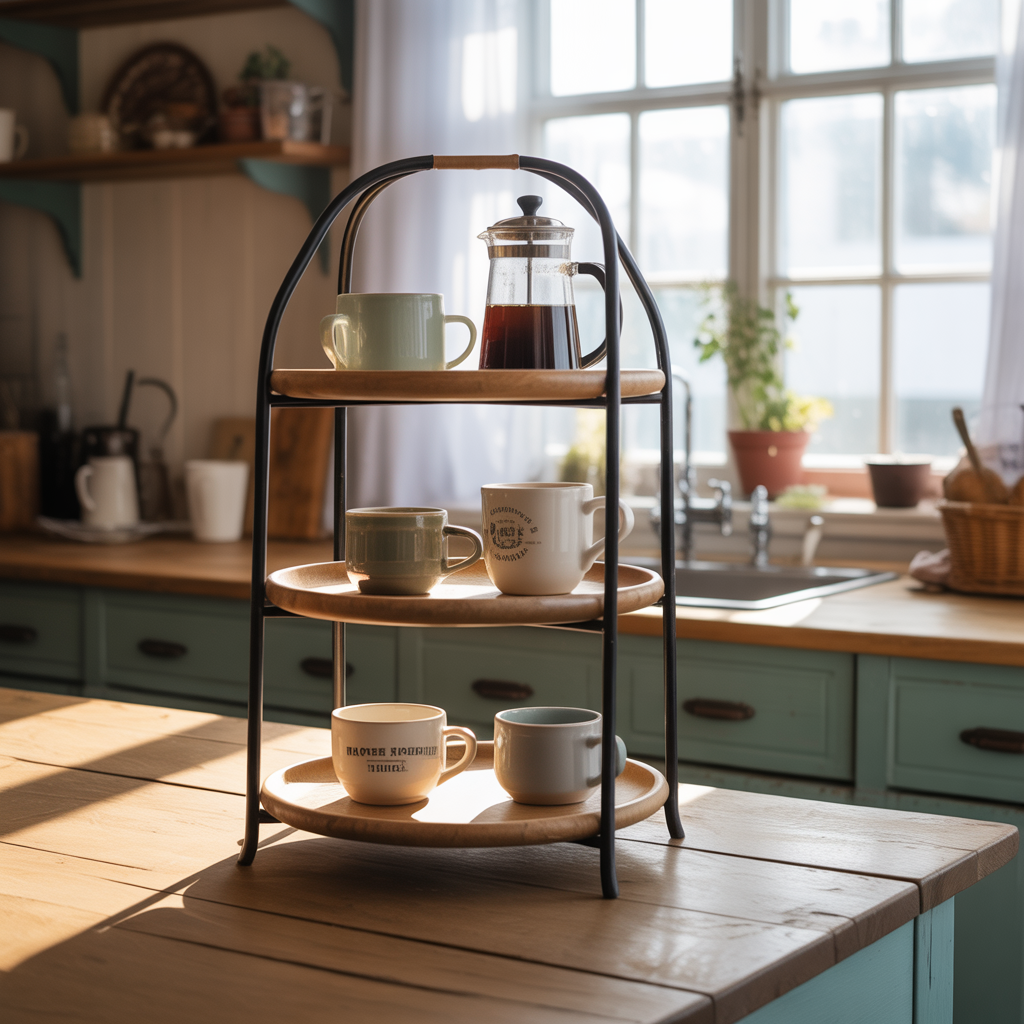 25 Best Coffee Bar for Small Spaces Ideas You’ll Love 23 Two-Tier Shelf Stand