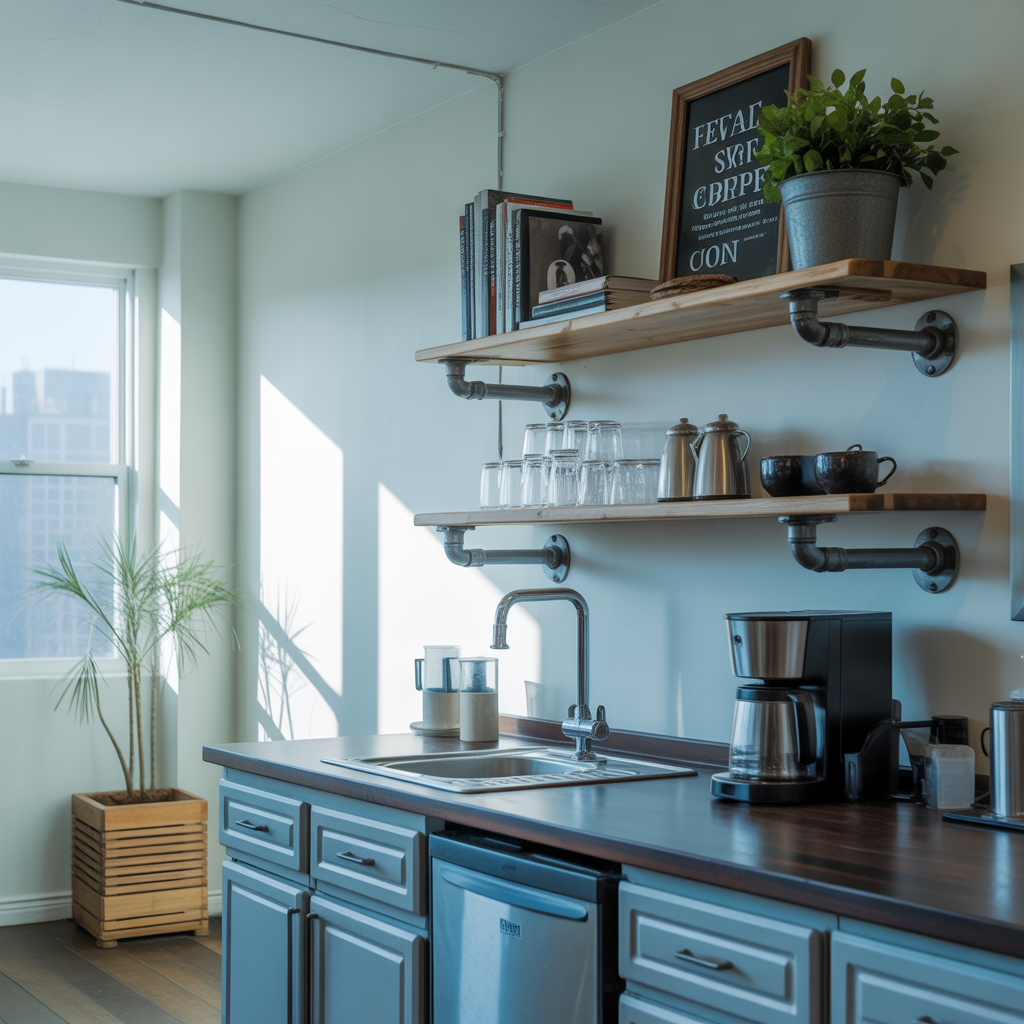 25 Best Coffee Bar for Small Spaces Ideas You’ll Love 24 Industrial Pipe Shelf Station