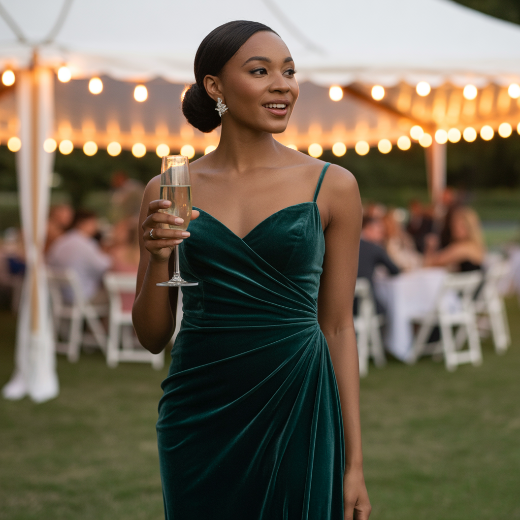 Jewel Tone Dresses for Evening Receptions