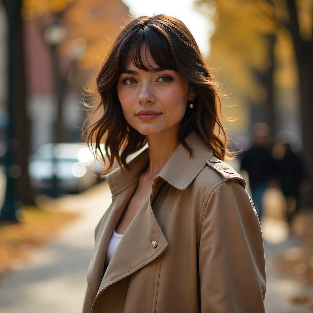 Soft waves with curtain bangs