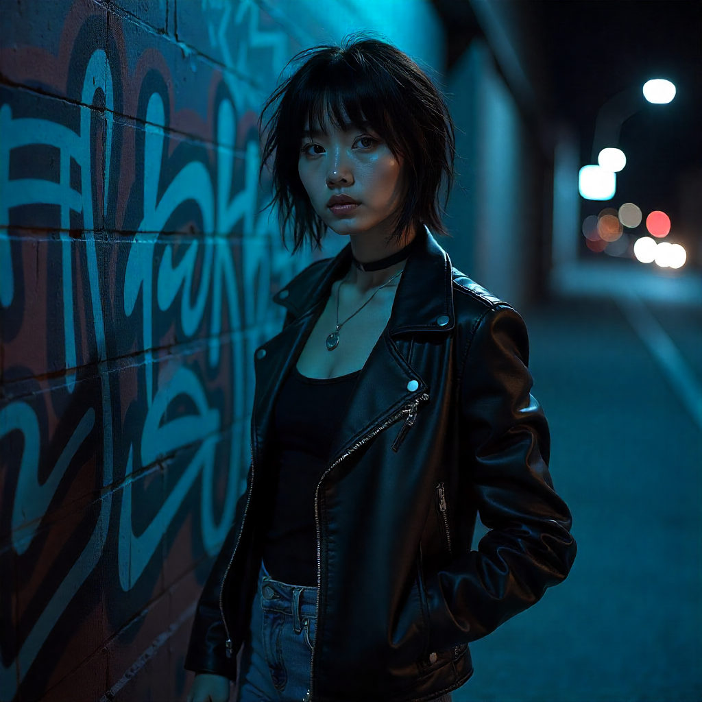 Bold wolf cut with blunt bangs