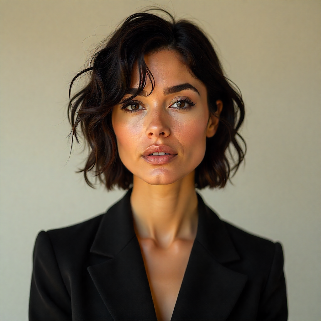 Layered wolf cut with micro bangs