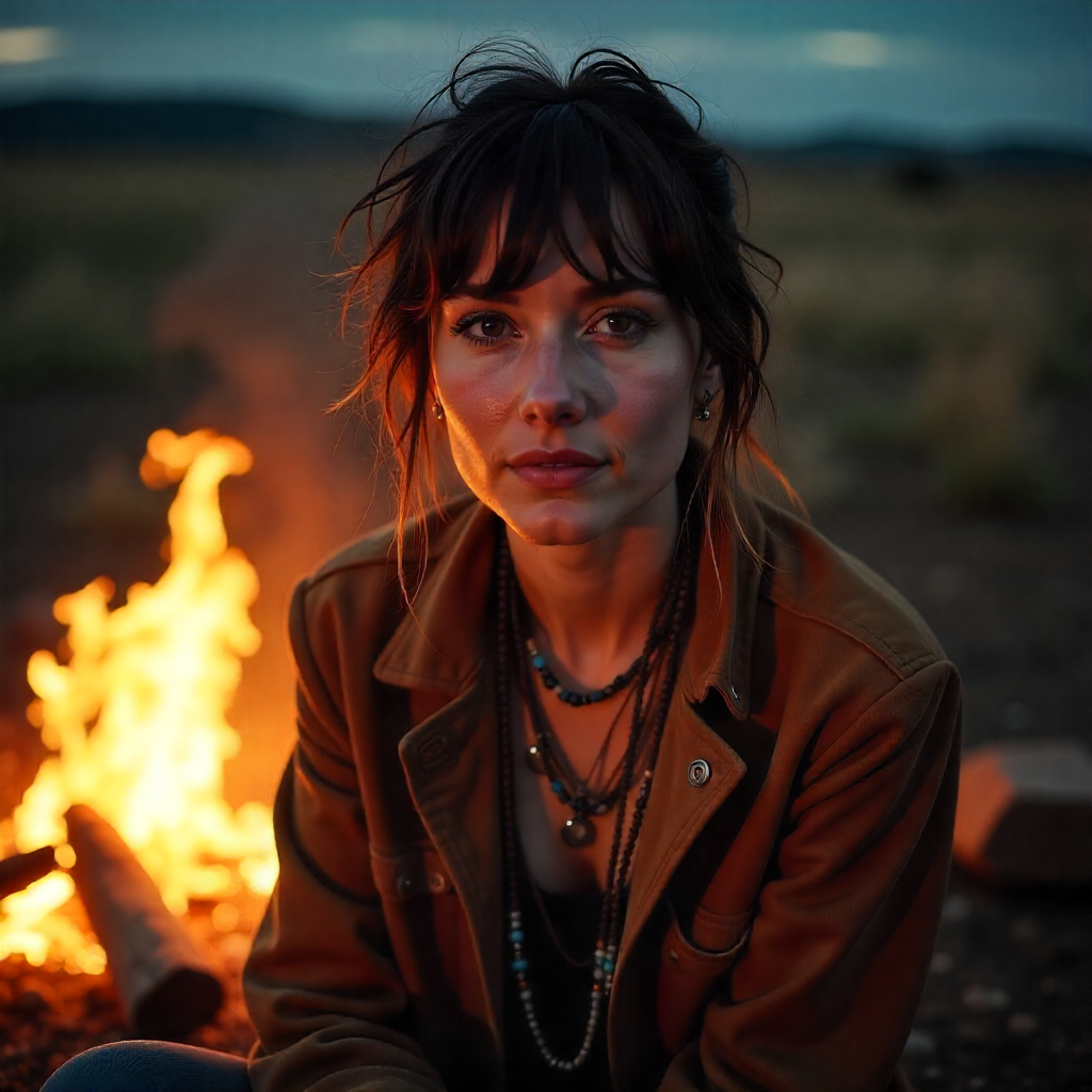 Messy wolf cut with air-dried waves