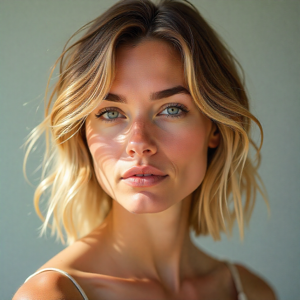 Wolf cut with balayage highlights