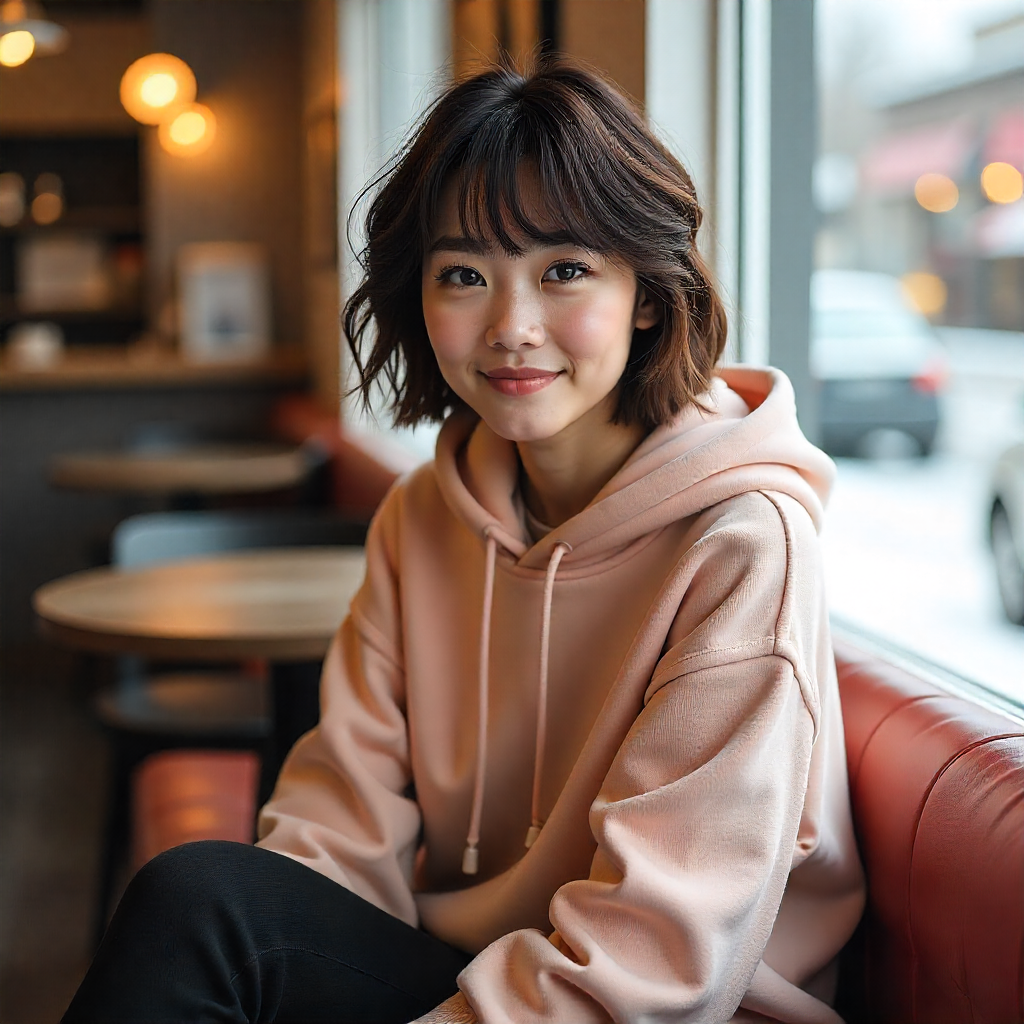 Short wolf cut with wavy bangs