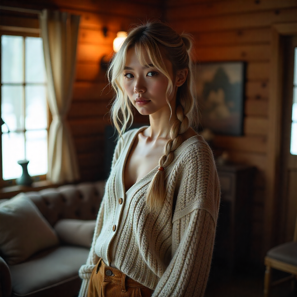 Wolf cut with braided bangs