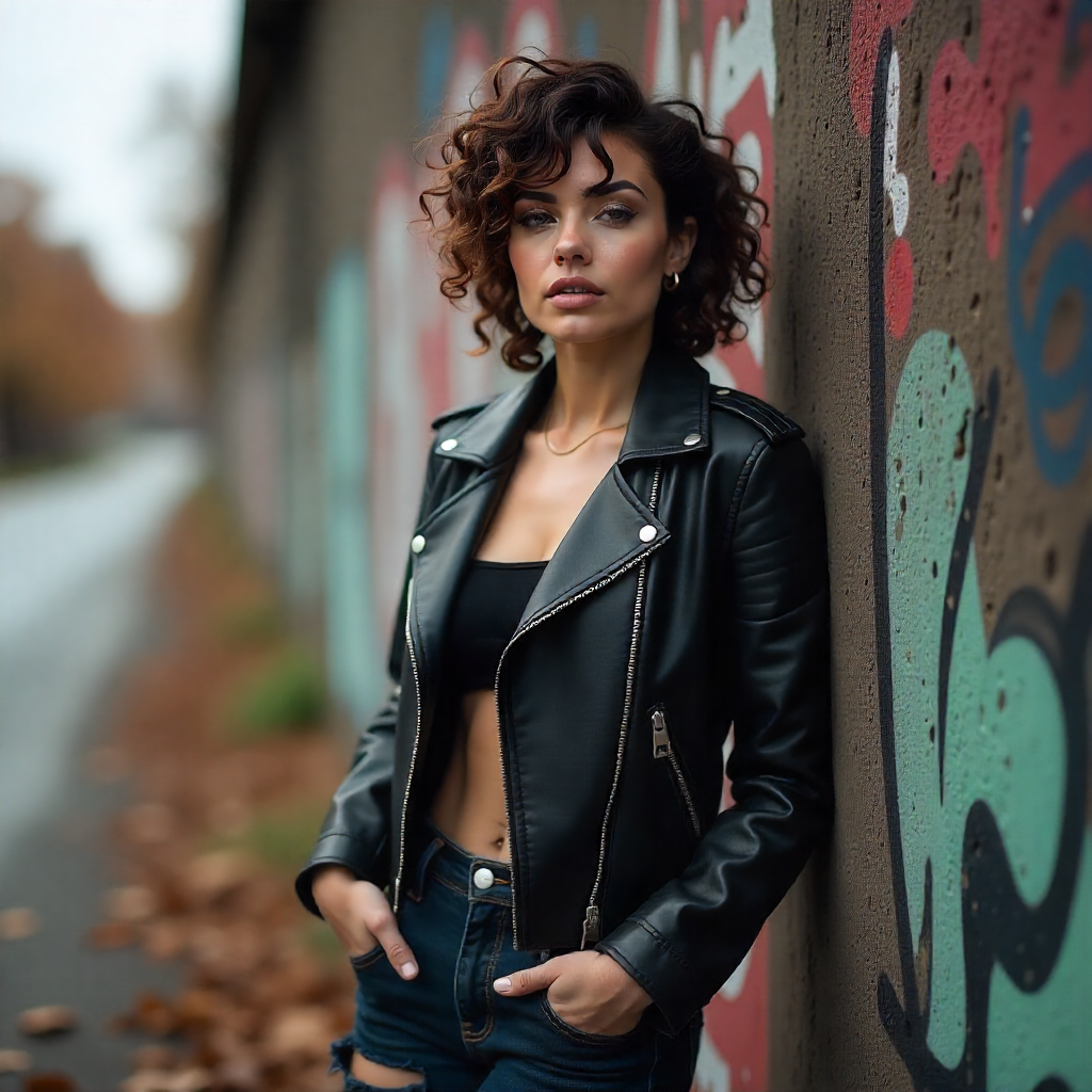 Wolf cut with natural curls