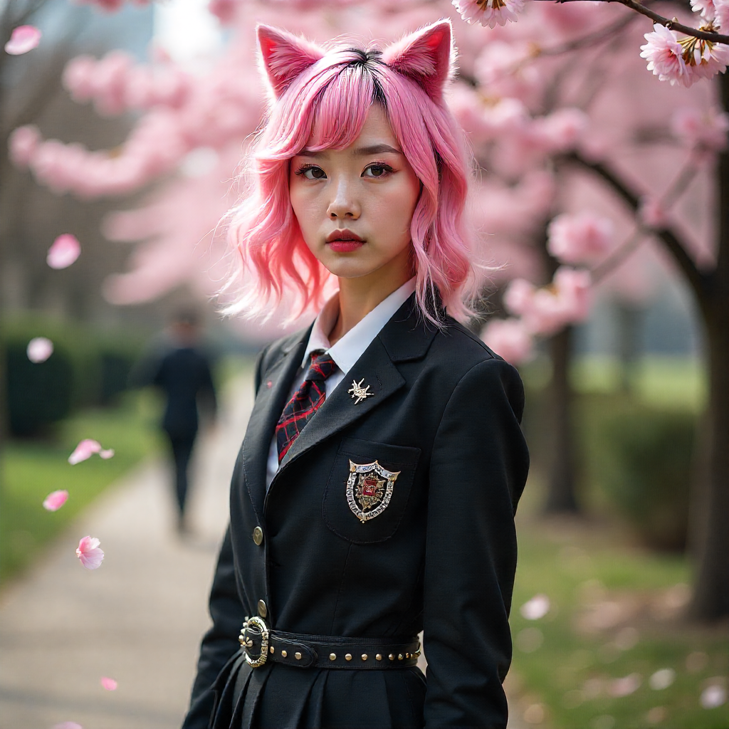 Split-dye wavy wolf cut