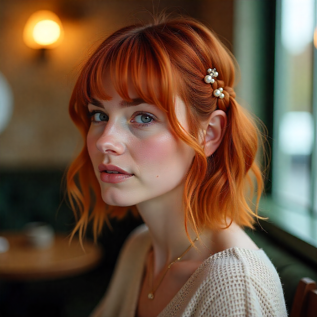 Wolf cut with fringe and accessories