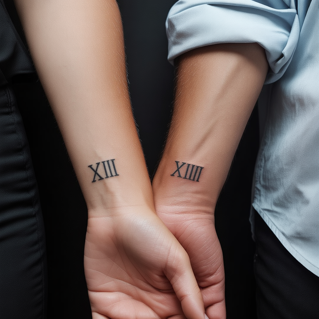 22 Couple Tattoo Ideas to Celebrate Love and Connection 8 Roman Numerals