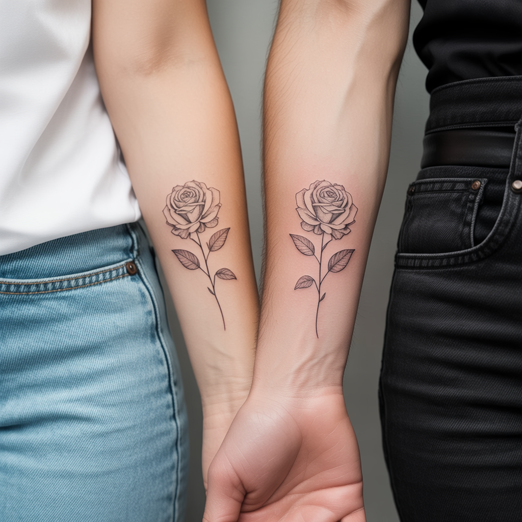 22 Couple Tattoo Ideas to Celebrate Love and Connection 17 Floral Motifs