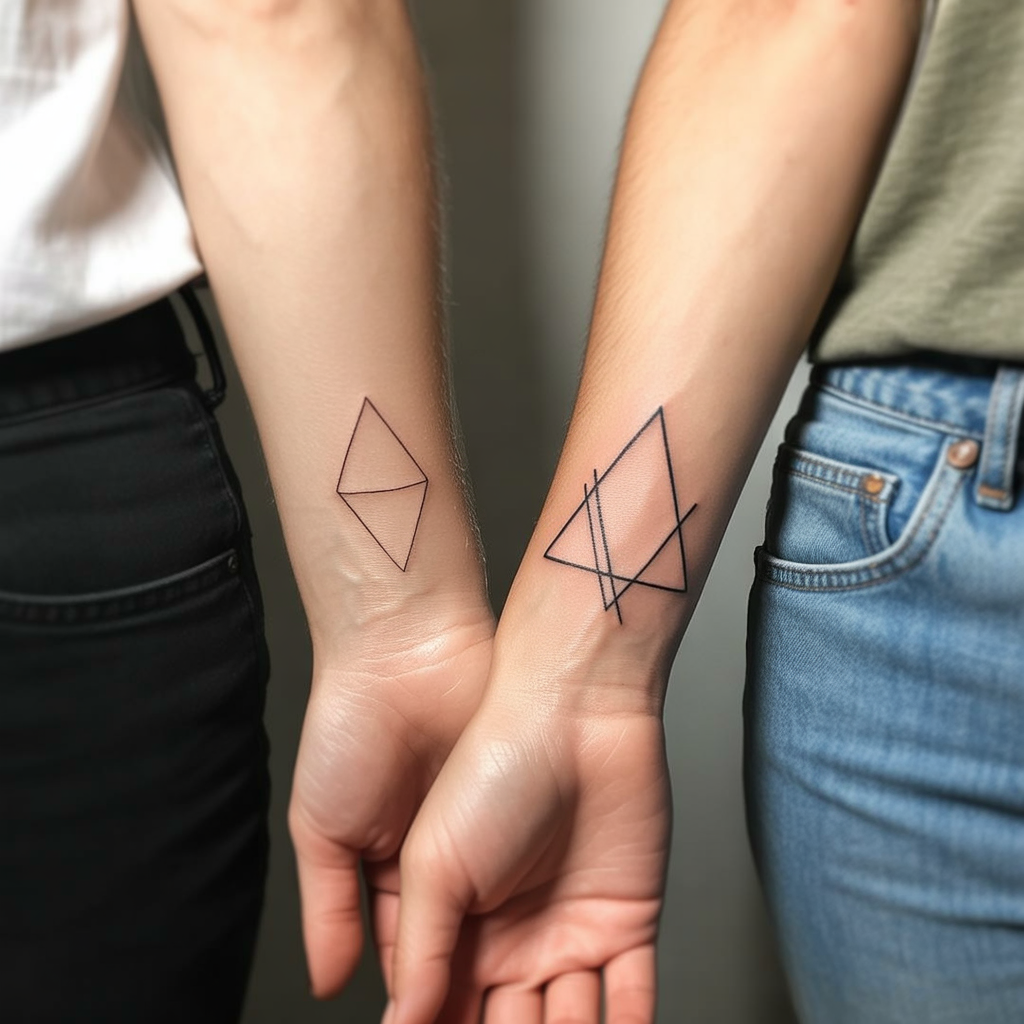 22 Couple Tattoo Ideas to Celebrate Love and Connection 21 Geometric Shapes